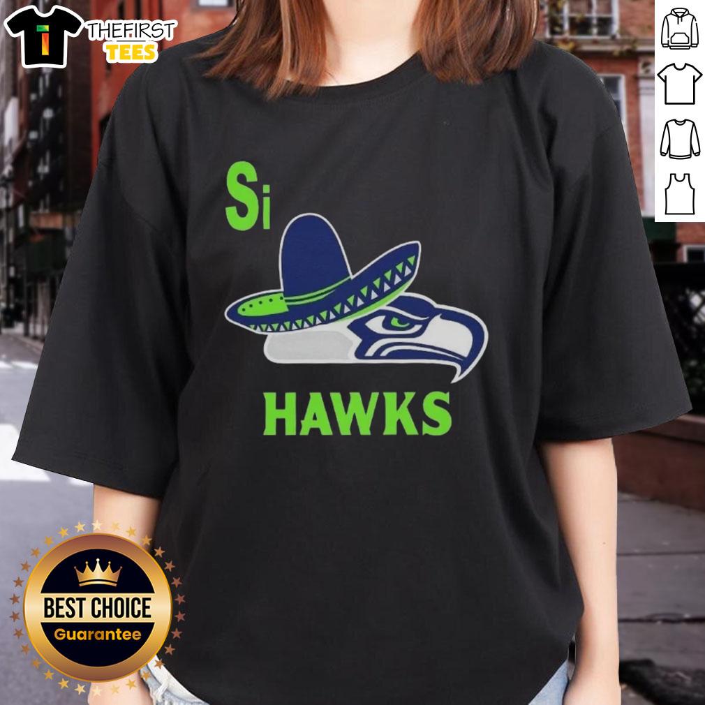 top-seattle-seahawks-si-hawks-logo-parody-ladies-tee Top Seattle Seahawks Si Hawks Logo Parody T-Shirt - Image 3
