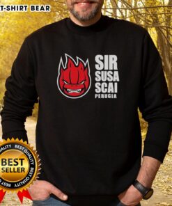 Alt Text: Top Sir Safety Perugia logo sweatshirt featuring a bold design and comfortable fit for fans and athletes alike.
