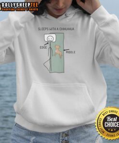 Cozy Top Sleeps With A Chihuahua Hoodie featuring a cute chihuahua design, perfect for dog lovers and casual wear.