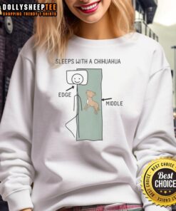 Cozy top-sleeves sweatshirt featuring a cute Chihuahua design, perfect for dog lovers and casual wear.