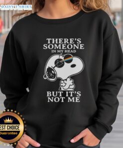 Snoopy Pink Floyd sweatshirt featuring 'There's someone in my head but it's not me' design, perfect for fans.