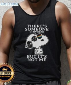 Top Snoopy Pink Floyd 'There's Someone in My Head But It's Not Me' tank top featuring a colorful graphic design.