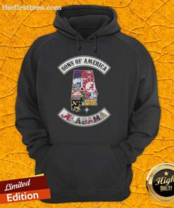 Top Son of America Alabama Map Sports Logos Combine Hoodie featuring vibrant graphics and a stylish design for fans.