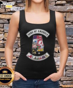 Top Son of America Alabama map sports logos combine tank top showcasing vibrant designs for fans.