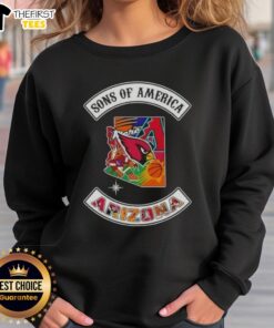 Top Son of America Arizona Map Sports Logos Combine Sweatshirt featuring vibrant designs and state pride.