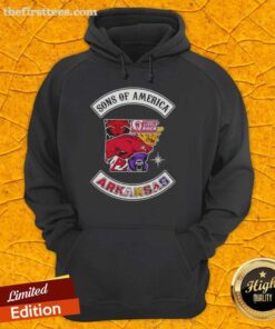 Top Son of America Arkansas Map Sports Logos Combine Hoodie showcasing vibrant designs and athletic style.