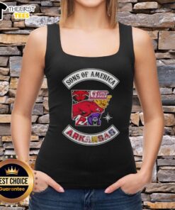 Top Son of America Arkansas map sports logos combine tank top featuring vibrant designs and local team graphics.