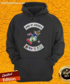Top Son of America Boston Map Sports Logos Combine Hoodie featuring vibrant team logos and a stylish map design.