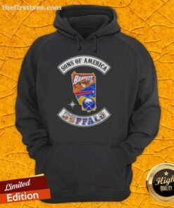 Top Son of America Buffalo Map Sports Logos Combine Hoodie showcasing unique designs and vibrant colors for sports fans.