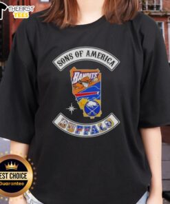 Top Son of America Buffalo map sports logos combine ladies tee featuring vibrant graphics and stylish design.