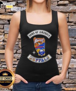 Top Son of America Buffalo Map Sports Logos Combine Tank Top featuring vibrant graphics and a trendy design for sports fans.