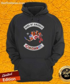 Top Son of America Cincinnati Map Sports Logos Combine Hoodie featuring vibrant team logos and a unique city map design.