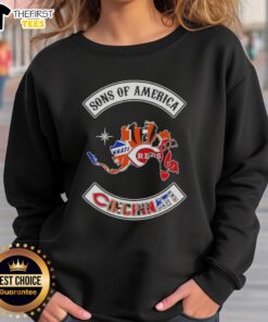 Alt Text: Top Son of America Cincinnati Map Sports Logos Combine Sweatshirt showcasing vibrant team logos and a stylish design.