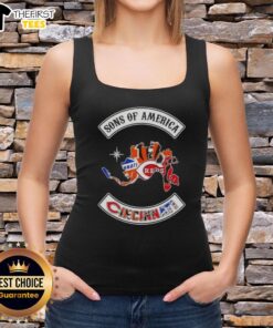 Top Son of America Cincinnati map sports logos combine tank top design, showcasing local pride and team spirit.