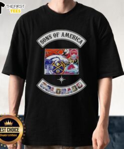 Top Son Of America Colorado Map Sports Logos Combine T-Shirt featuring vibrant graphics and a stylish design for sports fans.