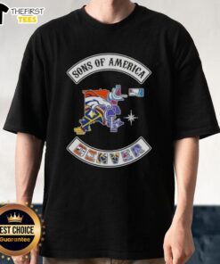 Top Son of America Denver Map Sports Logos Combine T-Shirt showcasing vibrant graphics and city pride for sports fans.