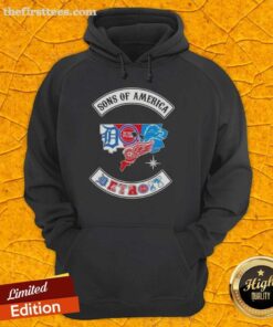 Alt Text: Top Son of America Detroit map sports logos combine hoodie showcasing vibrant designs and team spirit.