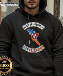 Top Son of America San Francisco Map Sports Logos Combine Hoodie featuring vibrant city graphics and team logos.