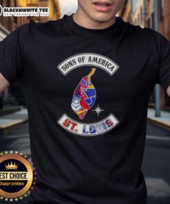 Top Son Of America St. Louis Map Sports Logos Combine T-Shirt featuring vibrant sports team logos and a unique map design.