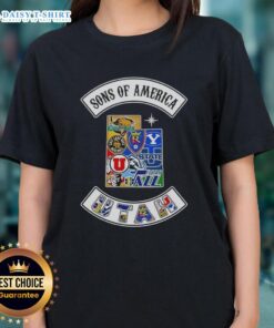 Top Son of America Utah Map sports logos combine ladies tee, showcasing unique design for sports fans.