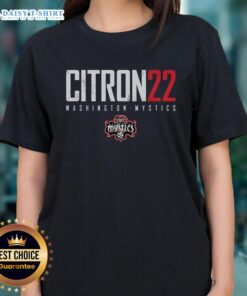 Alt Text: Top Sonia Citron 22 Washington Mystics Elite Ladies Tee showcasing team spirit and stylish design for fans.