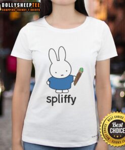 Top Spliffy Bunny Ladies Tee featuring a cute bunny graphic, perfect for casual wear and spring fashion.