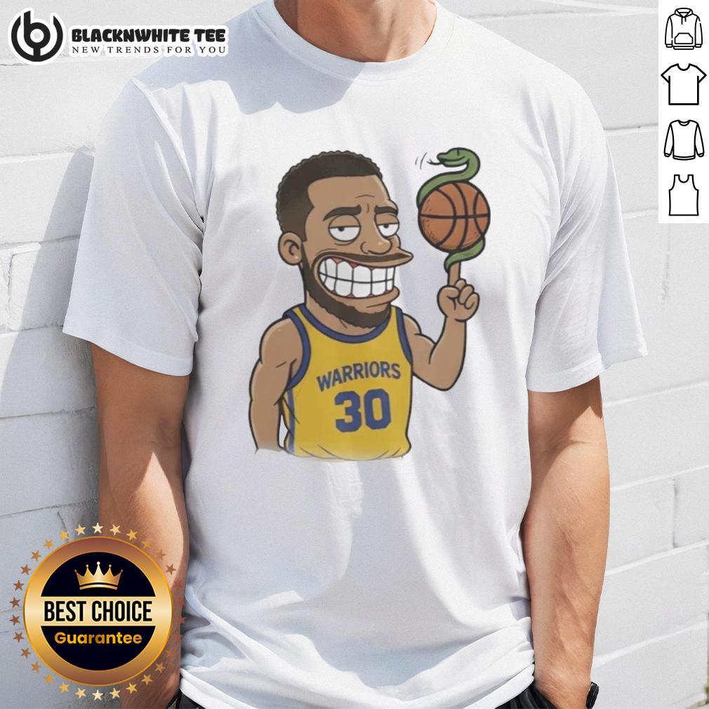 Top Steph Curry Snake Ball Cartoon T Shirt Alt Text: Cartoon of a snake dribbling a basketball on a 'Top Steph Curry Snake Ball' T-shirt for fans and collectors.