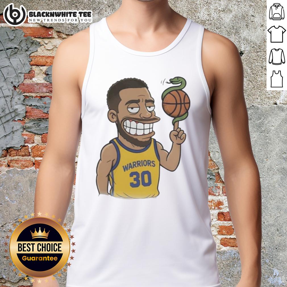 Top Steph Curry Snake Ball Cartoon Tank Top Cartoon tank top featuring Steph Curry with a snake and basketball design, perfect for sports fans and casual wear.