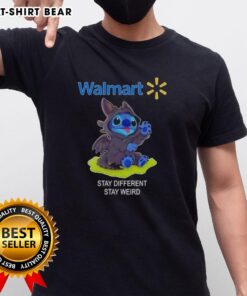 Top Stitch Cosplay Toothless X Walmart Stay Different Stay Weird T-Shirt featuring Toothless design and vibrant colors.