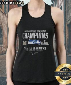 Alt Text: Seattle Seahawks football tank top for Super Bowl LX 2026 NFC Champions, showcasing team pride and style.