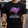 Alt Text: Top Tampa Bay Buccaneers Football T-Shirt featuring colorful 'Cancer Sucks' logo design for awareness.