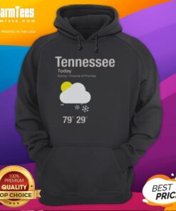 Cozy Top Tennessee Today hoodie featuring a sunny design with a chance of flurries, perfect for cool weather.
