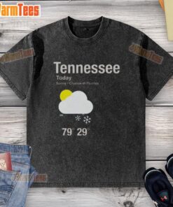 Top Tennessee Today sunny washed t-shirt with a chance of flurries design, perfect for casual wear and outdoor activities.