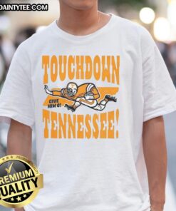 Vintage Top Tennessee Volunteers Football Touchdown T-Shirt, featuring 'Give Him Six' design for fans of UT football.