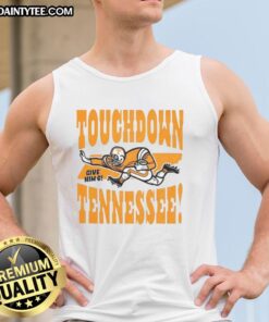 Vintage tank top featuring 'Give Him Six' slogan for Top Tennessee Volunteers Football fans celebrating a touchdown.
