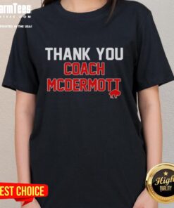 Alt Text: Top Thank You Coach McDermott Ladies Tee featuring a stylish design to celebrate coaches and inspire athletes.