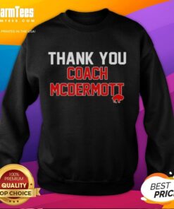 Top Thank You Coach McDermott Sweatshirt featuring bold graphics and a cozy design, perfect for sports fans and team spirit.