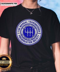 Alt Text: Vintage ladies tee from the Top The Manual Transmission Preservation Society, established 1904, featuring classic design.