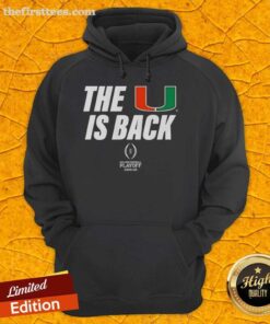 Alt Text: Miami Hurricanes Football 2025 CFP hoodie featuring vibrant colors and team logo, perfect for fans and supporters.