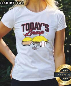 Alt Text: Skyline Chili Ladies Tee featuring today's lineup design, perfect for fans and casual wear.
