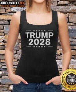 Trendy Top Trump 2028 tank top featuring a bold design, perfect for political supporters and stylish summer wear.