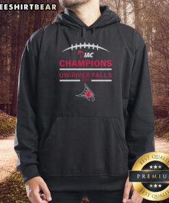 Top UW River Falls 2025 Champions hoodie featuring UWRF Falcons logo and vibrant colors for fans and supporters.
