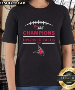 2025 UWRF Falcons Champions ladies tee featuring vibrant colors and school logo for fans and supporters.
