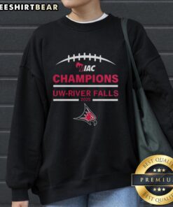 Top UW River Falls UWRF Falcons Champions 2025 sweatshirt featuring team logo and vibrant colors.