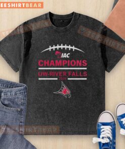Top UW River Falls Falcons Champions 2025 washed t-shirt featuring a sporty design and vibrant team colors.