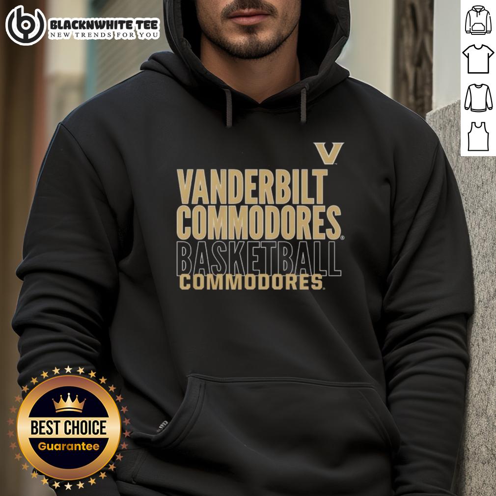 Top Vanderbilt Commodores Basketball Text Logo Overlay Hoodie Alt Text: Top Vanderbilt Commodores basketball text logo overlay hoodie featuring bold team colors and stylish design.