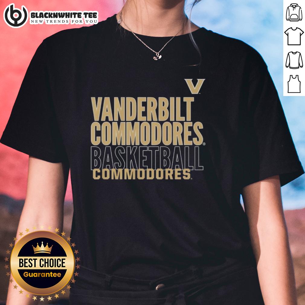 Top Vanderbilt Commodores Basketball Text Logo Overlay Ladies Tee Top Vanderbilt Commodores basketball text logo overlay on a stylish women's tee, perfect for fans and casual wear.