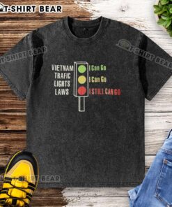 Alt Text: Top Vietnam Traffic Lights Laws t-shirt design showing green, yellow, and red light meanings with humorous twist.