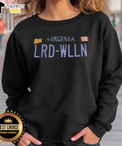 Alt Text: Stylish Top Virginia LRD WLLN sweatshirt featuring a modern design, perfect for casual wear and showcasing Virginia pride.