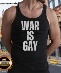 Top War is Gay Tank Top featuring bold rainbow letters, perfect for pride events and LGBTQ+ celebrations.